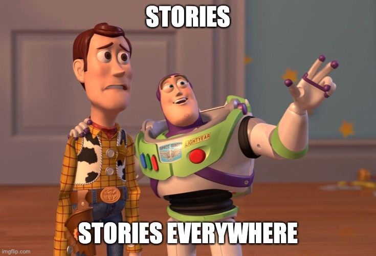 Buzz and Woody contemplate the horror of the stories format hitting every platform.
