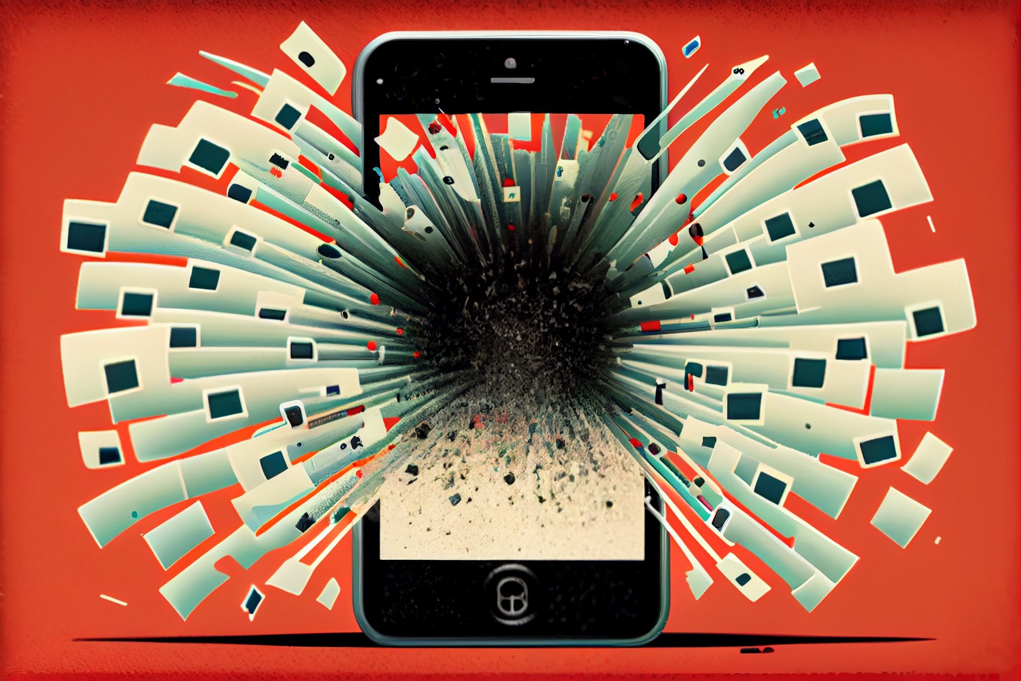 An explosion of newsletters from an iPhone