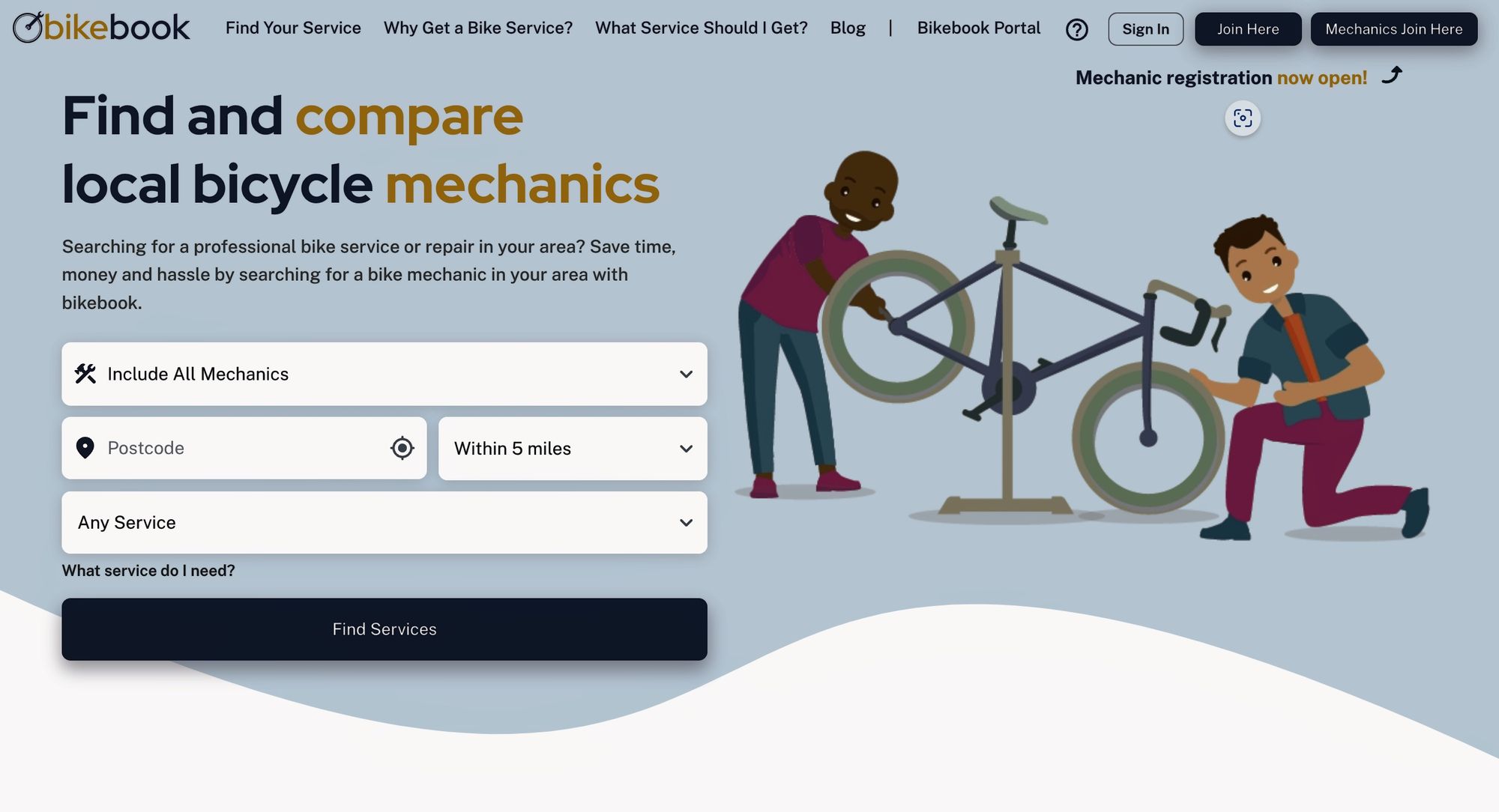 The bikebook homepage 