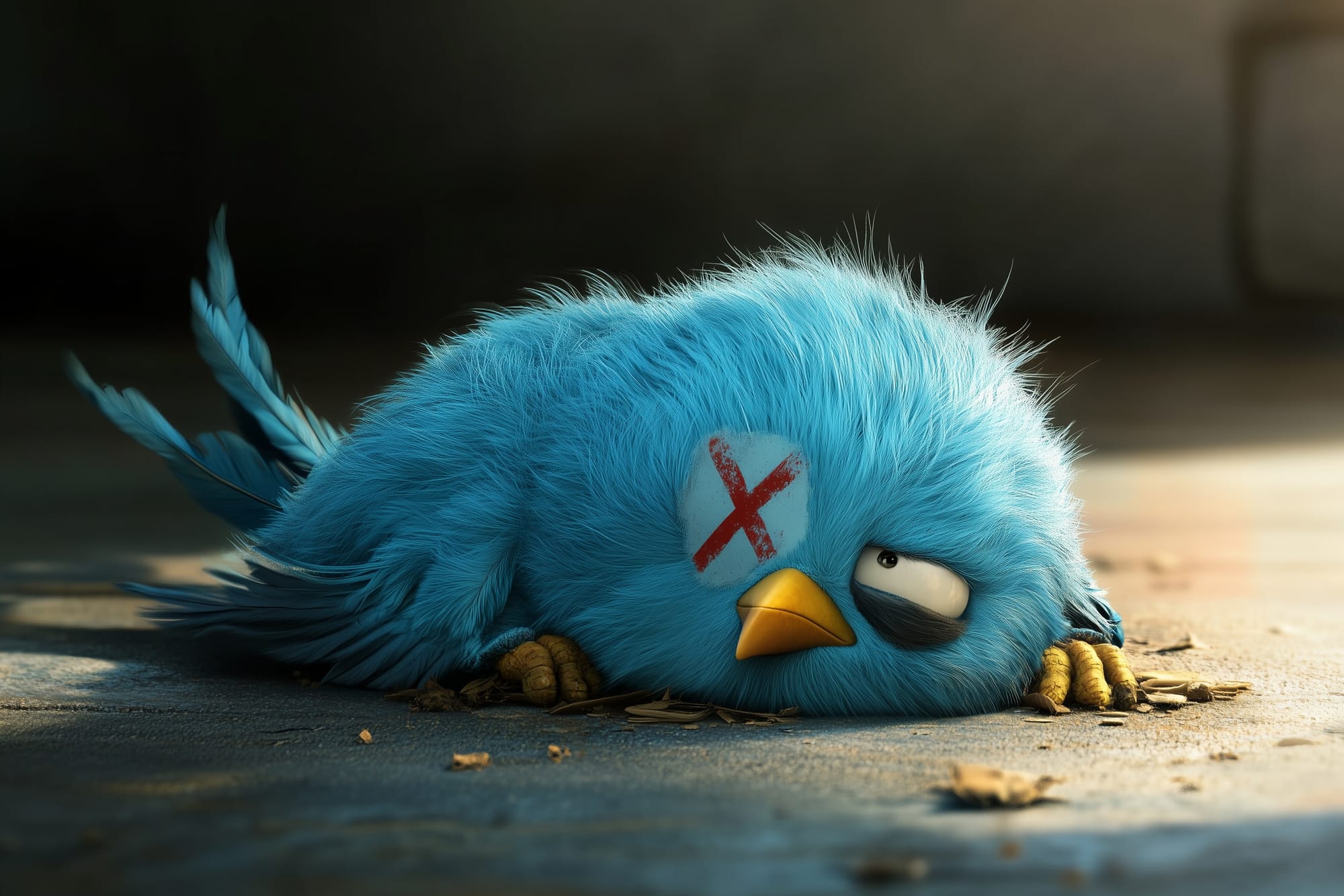 A dying Twitter bird