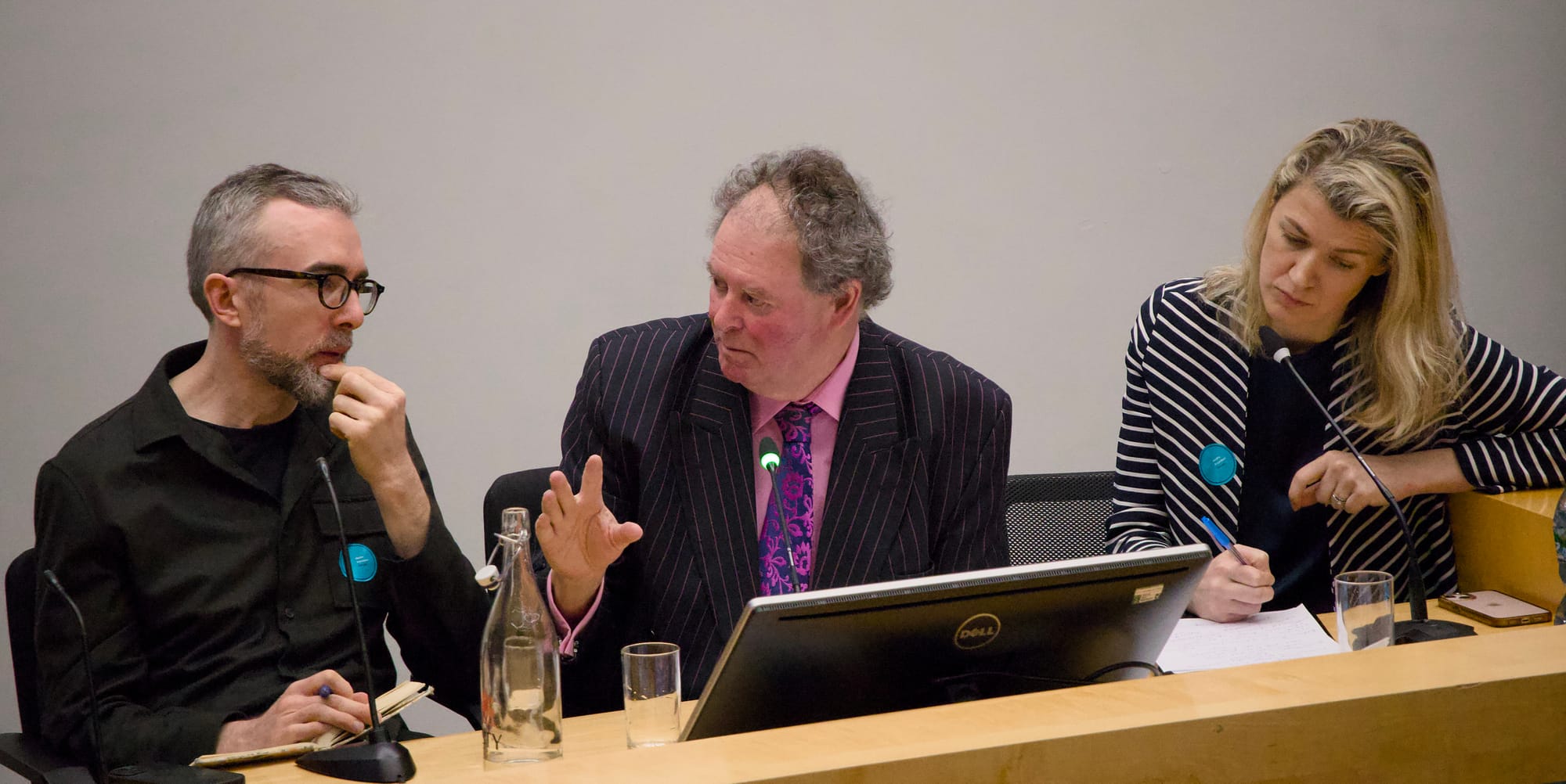 Peter Geoghegan, Mark Stephens and Hannah Perry at the Media Freedom Forum