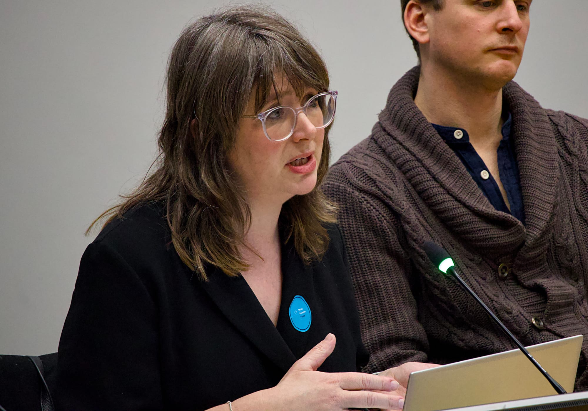 Dr Rebecca Whittington of Reach talking at the UK Media Freedom Forum