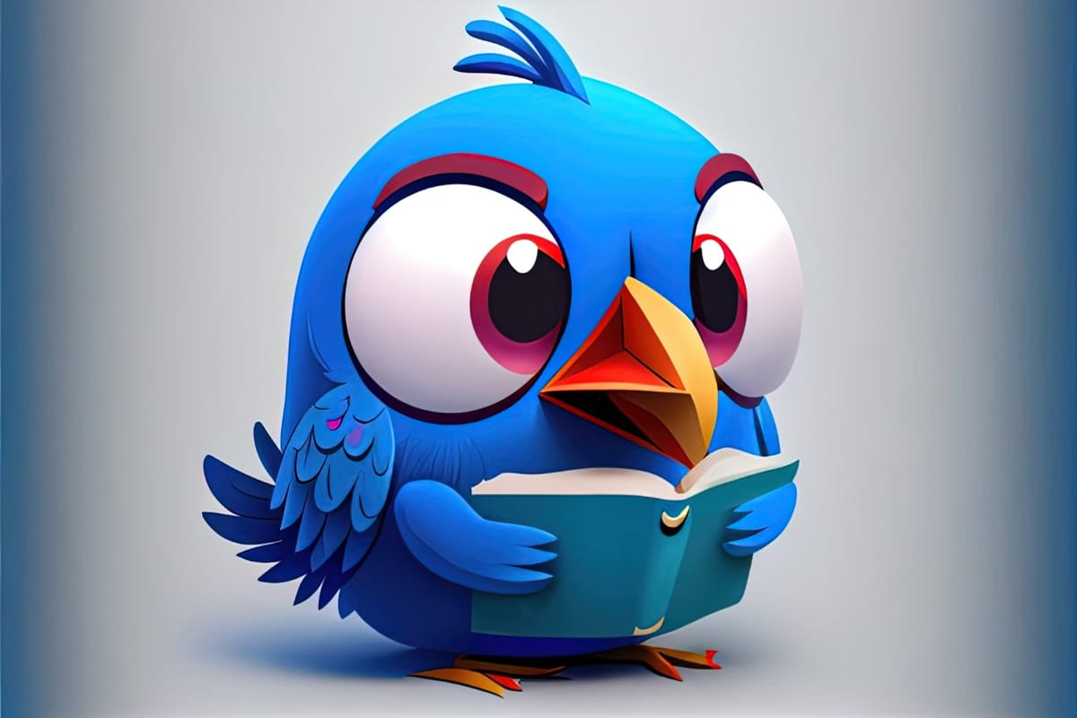The Twitter bird reading The Twitter Files