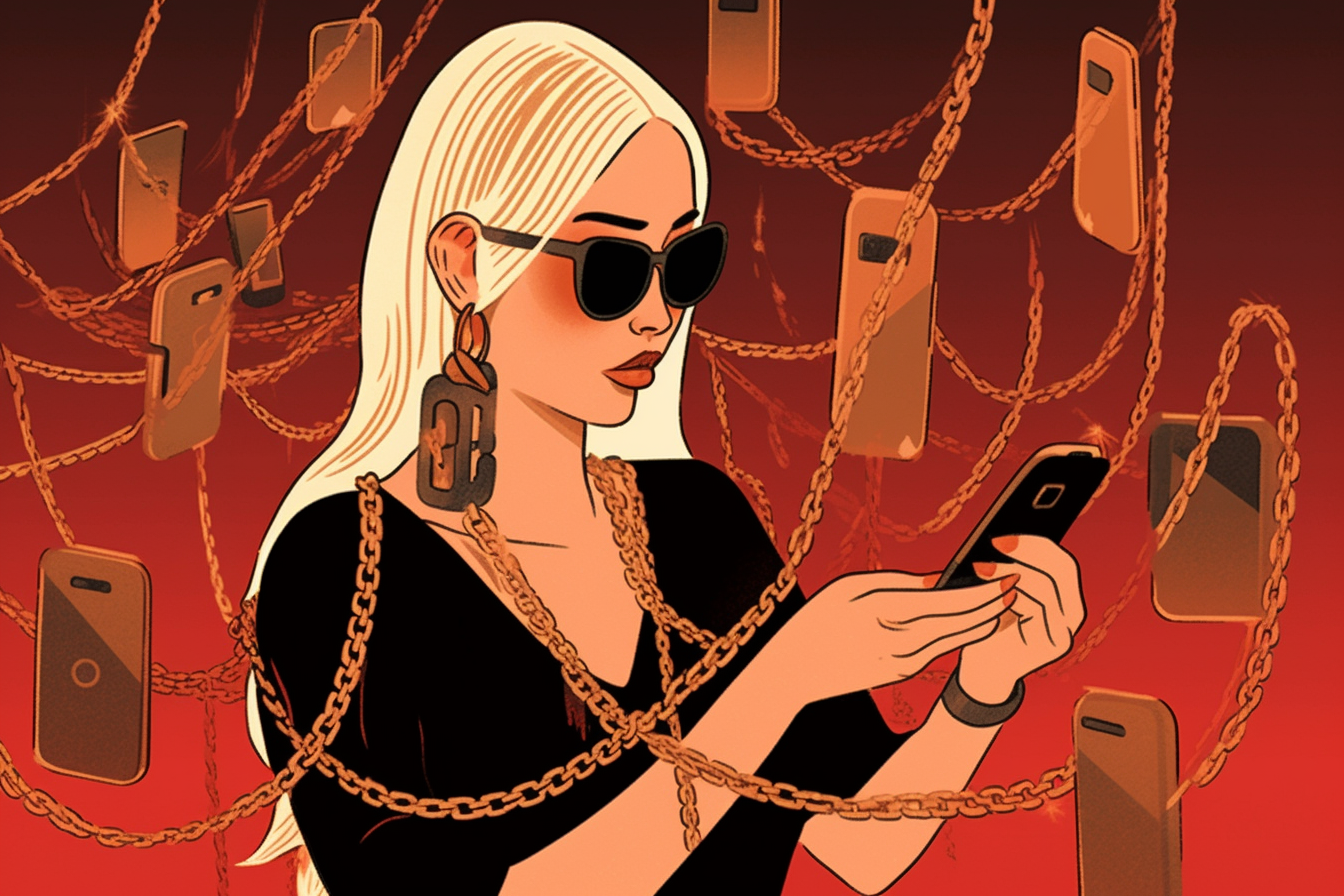 An influencer surrounded by link