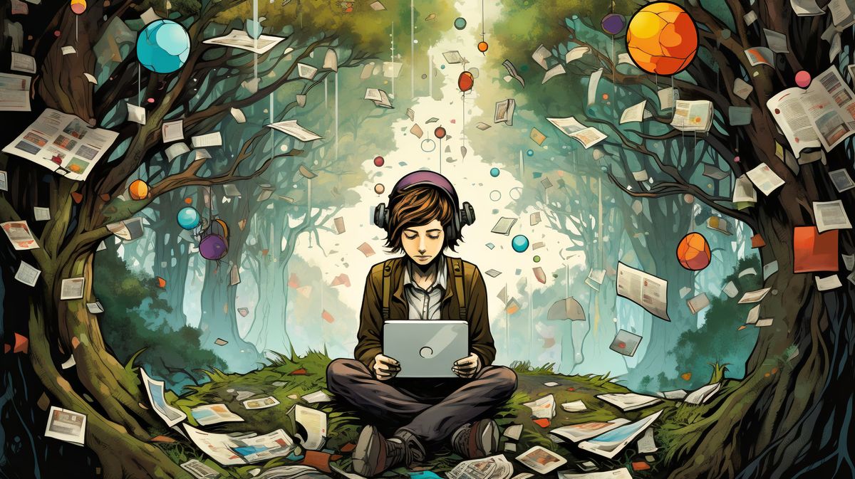 A journalist bursting with ideas deep in the woods