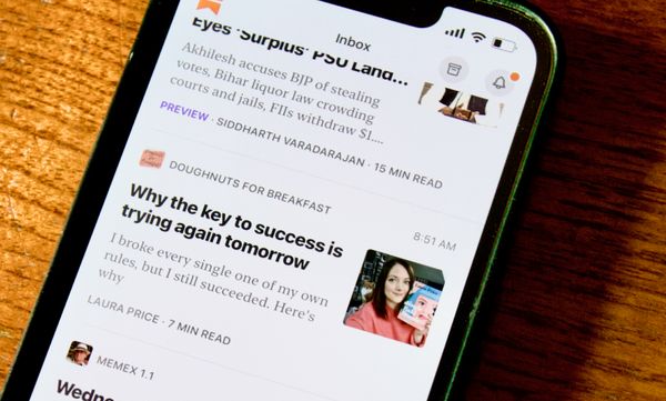 The new Substack app on an iPhone.