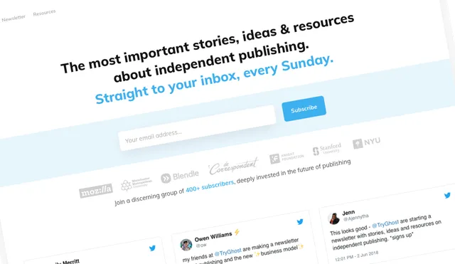 Ghost's Publisher Weekly aims to support independent publishers