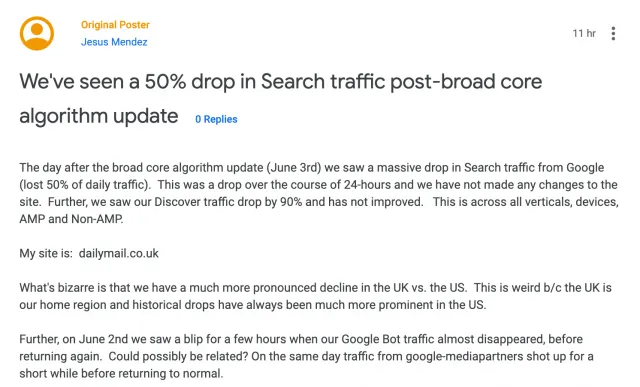 MailOnline takes brutal hit from Google algorithm update