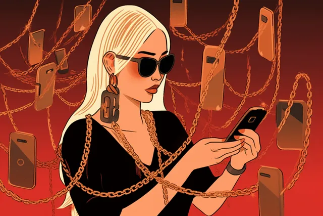 An influencer surrounded by link