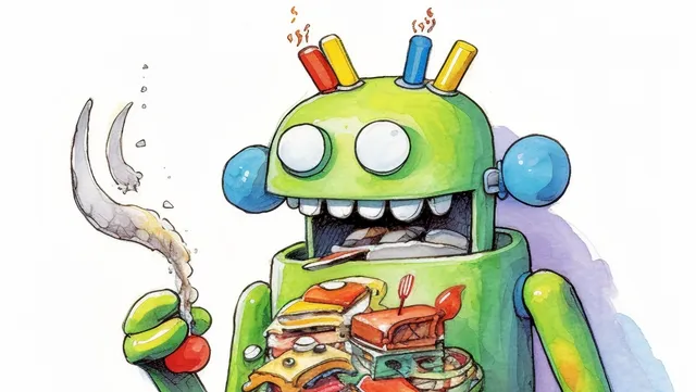 A Google robot using EEAT to eat tasty content…