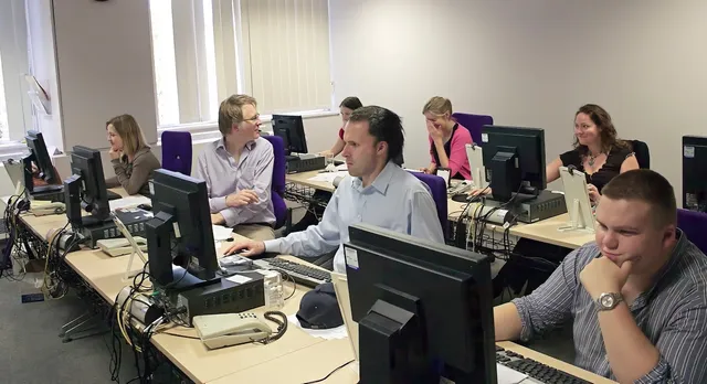 RBI journalists on a training course in the 2000s